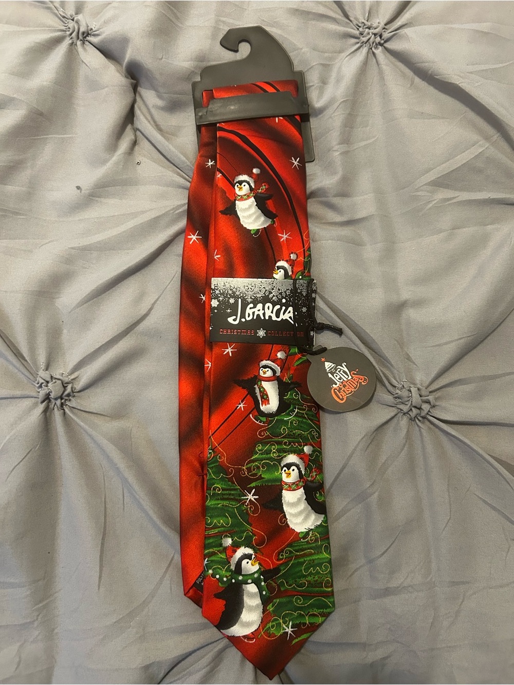 J. Garcia Men’s Red Penguin Holiday Tie